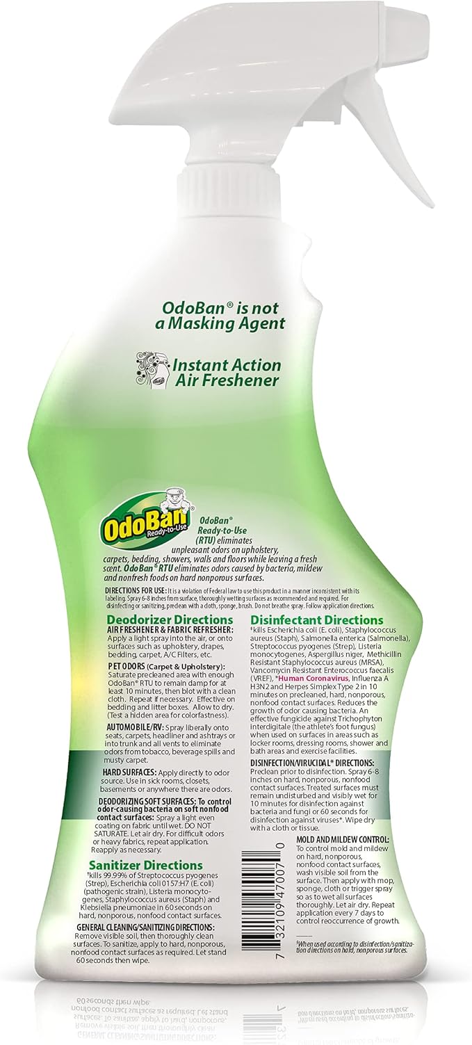 OdoBan Ready-to-Use Disinfectant and Odor Eliminator, Made in the USA, Original - Image 2