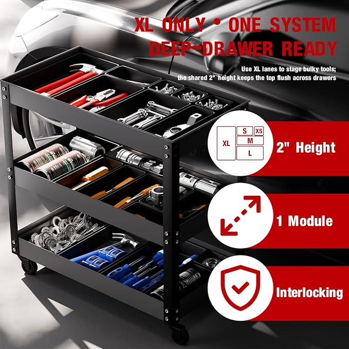 【6 PCS Extra-Large】 Tool Box Drawer Organizer Trays - Image 5