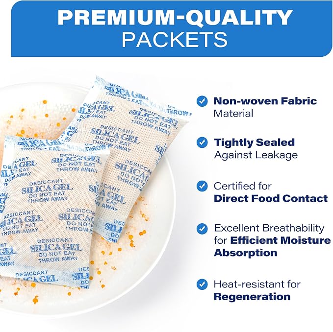 LotFancy Silica gel Desiccant, Rechargeable Desiccant Packets - Image 5