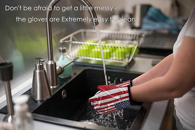 KITCHEN PERFECTION Silicone Smoker Oven Gloves -Extreme Heat Resistant BBQ - Image 6