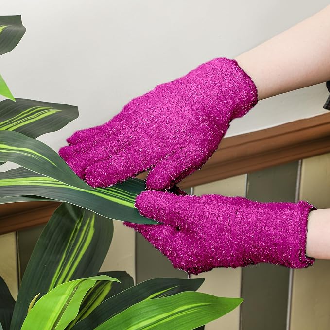 Patelai 3 Pairs Microfiber Plant Dusting Gloves Leaf Cleaning Gloves - Image 2