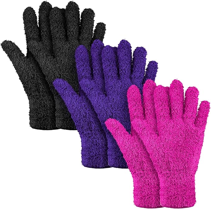 Patelai 3 Pairs Microfiber Plant Dusting Gloves Leaf Cleaning Gloves by Patelai
