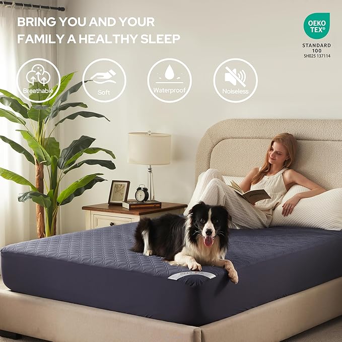 BEDLORE Waterproof Mattress Protector, Full Size Noiseless Mattress Pad - Image 3