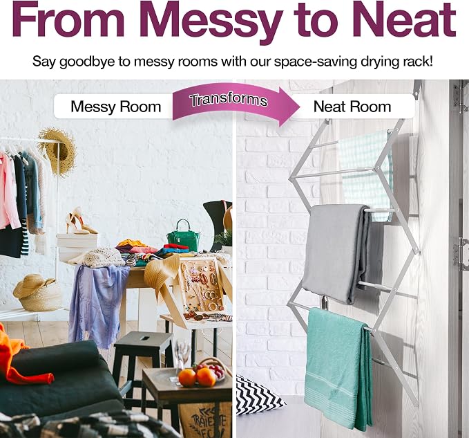 BLACK+DECKER Over The Door Expandable Telescopic Drying Rack, Clothes Organizer - Image 3