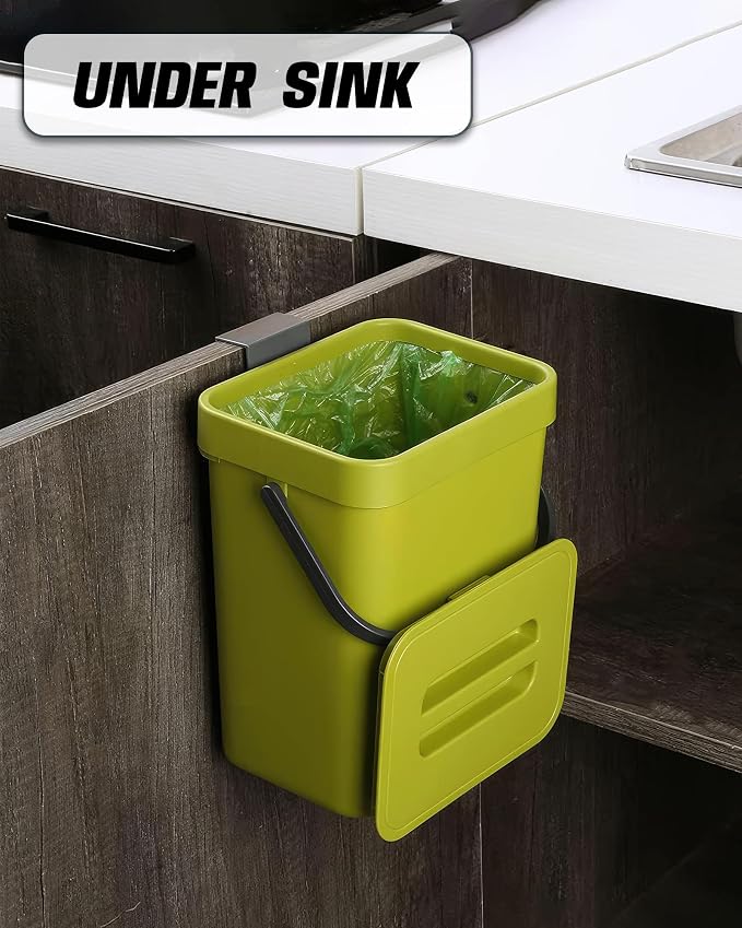 Compost Bin for Kitchen Countertop 5L/1.3 Gal Hanging Small Trash Can - Image 3