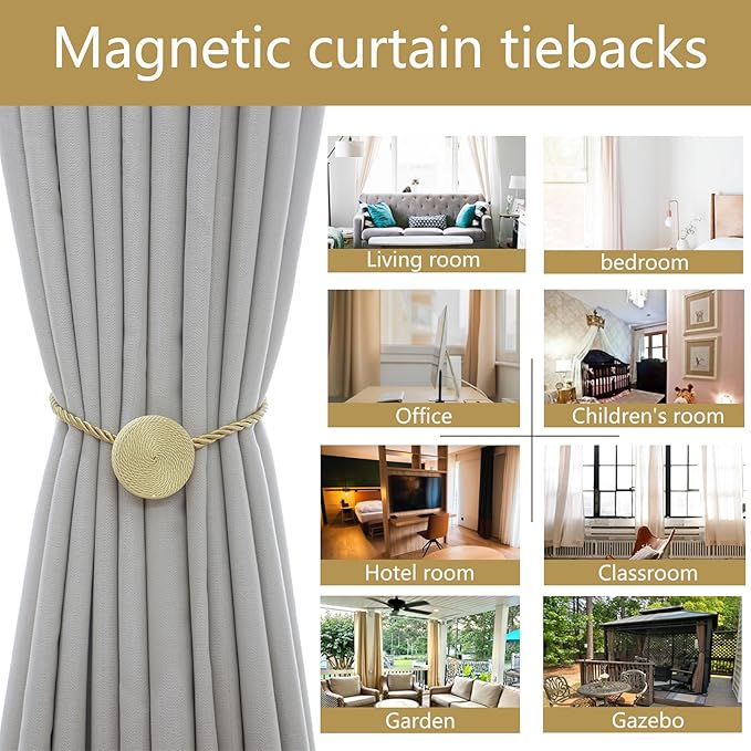 Magnetic Curtain Tiebacks - 12mm Magnetic Tie Backs - Image 6