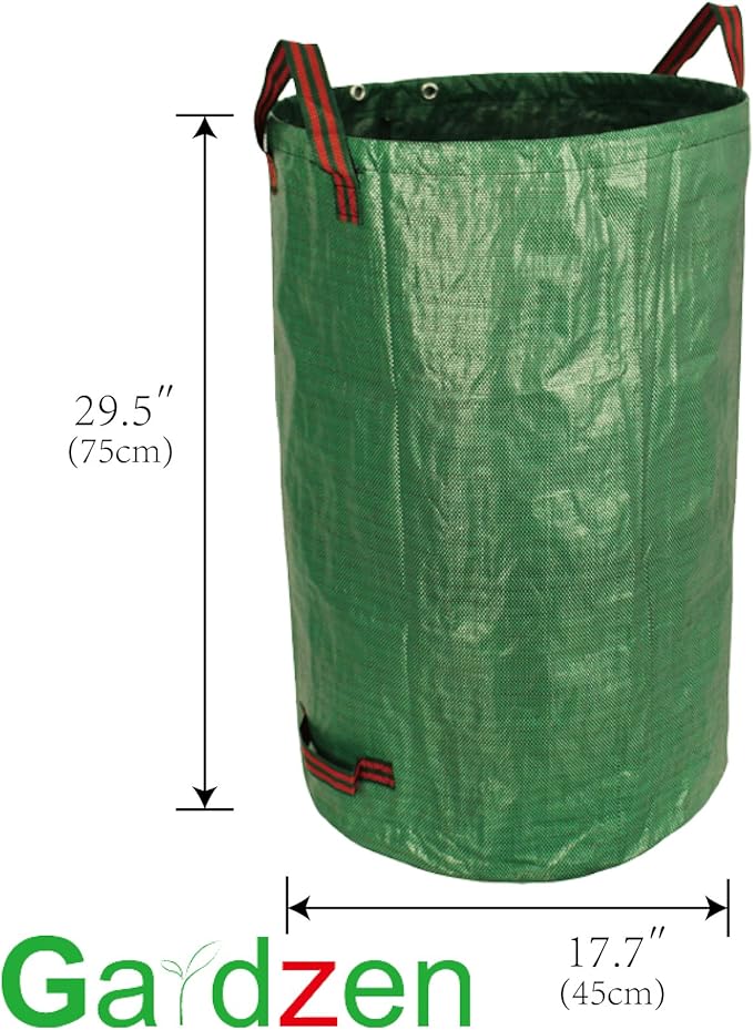 Gardzen 3-Pack 32 Gallon Yard Waste Bags, Reusable Heavy Duty Collapsible - Image 3