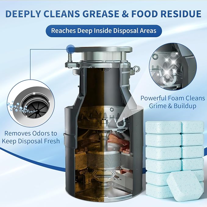 Foaming Garbage Disposal Cleaner and Deodorizer Tablets-24 Pack Food Disposal - Image 3