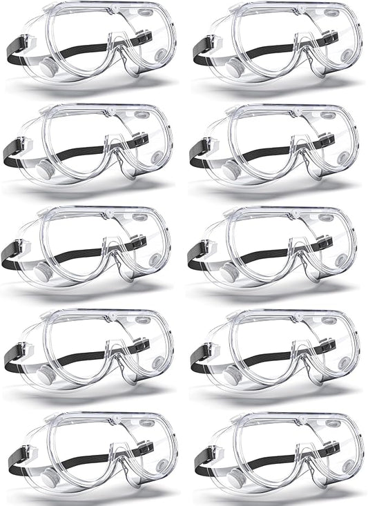 Anti-Fog Indirectly Vented Lab Safety Goggles Over Glasses by EinKau