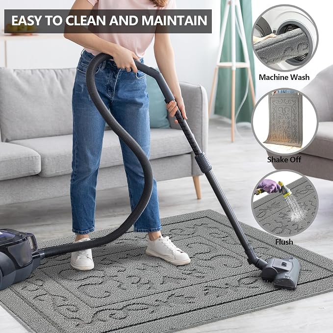 FONEYI Indoor Door Mat 20" x 32", Dirt Trapper Door Mats Non-Slip Entryway Rugs - Image 5