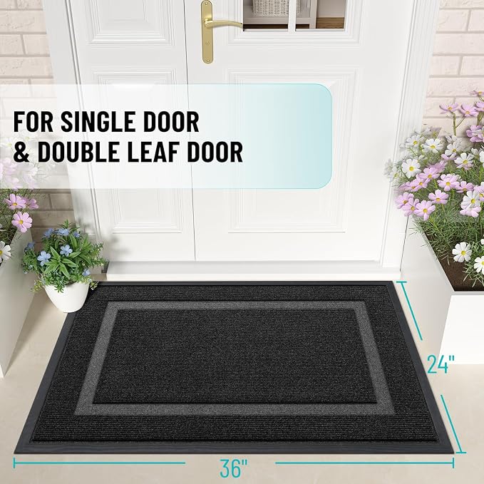 OLANLY Front Door Mat Indoor Outdoor Entrance, Waterproof All-Season, - Image 2