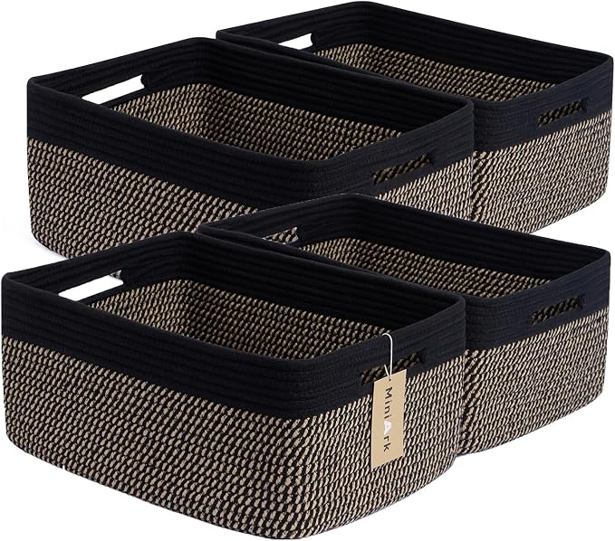 Large Storage Baskets for Organizing, Closet Shelf Baskets for Clothes Blanket by MiniArkStorageBasketsHome