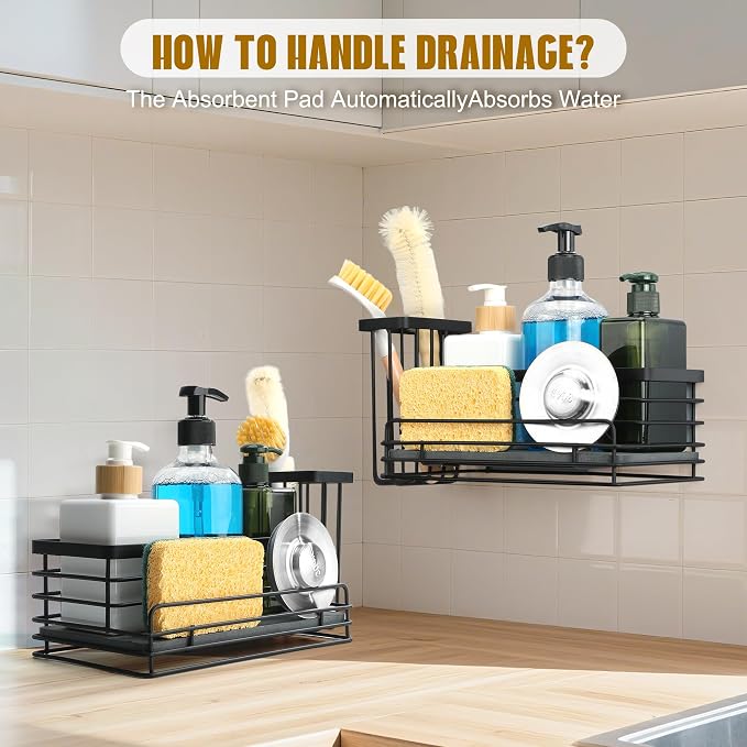 Sponge Holder for Kitchen Sink – Rustproof Sink Caddy & Kitchen Organizer - Image 4