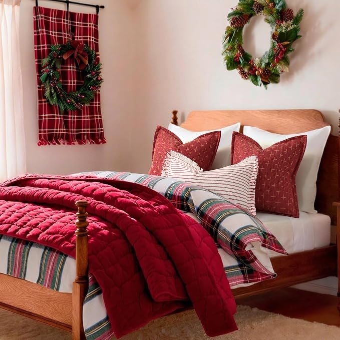 ZWJD Christmas Pillow Covers 18x18 Set of 2 Soft Polyester Textured Pillows - Image 6