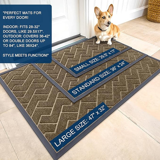OLANLY Front Door Mat Indoor Outdoor Entrance, Waterproof All-Season, - Image 2
