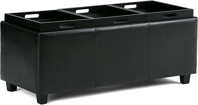SIMPLIHOME Avalon 42 inch Wide Contemporary Rectangle Storage Ottoman in - Image 6