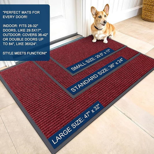 OLANLY Front Door Mat Indoor Outdoor Entrance, Waterproof Heavy Duty Doormat - Image 2