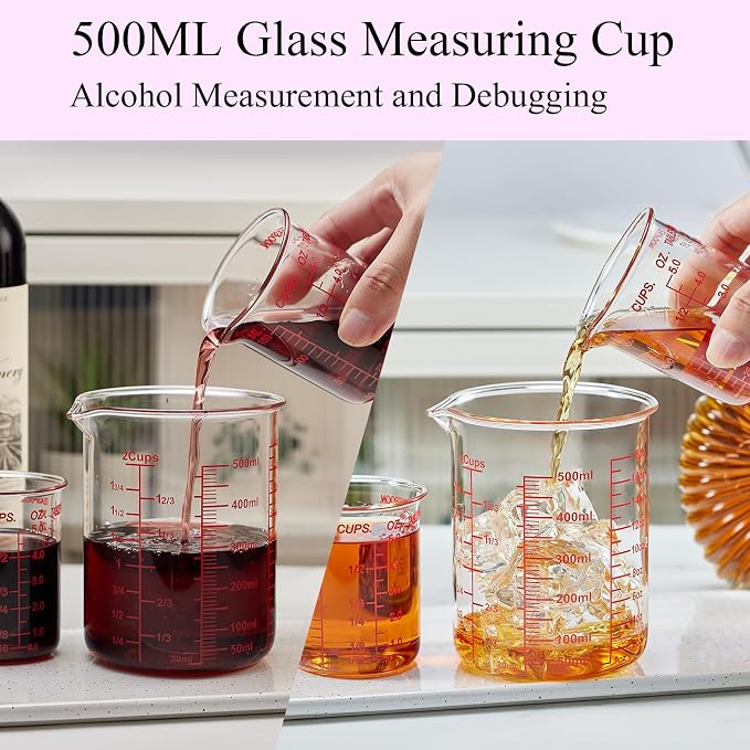 High Borosilicate Glass Measuring Cup Set-V-Shaped Spout，Includes 250ml - Image 6