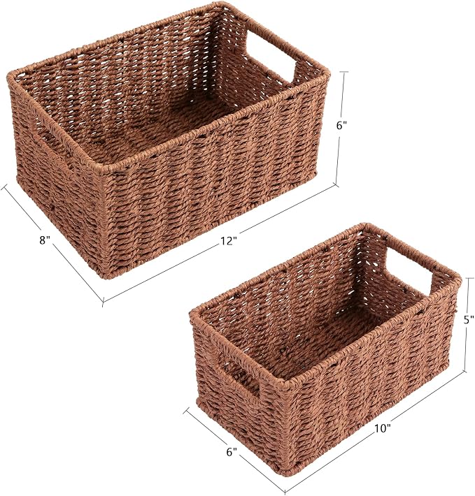HOONEX Woven Baskets for Storage, Paper Rope Baskets - Image 4