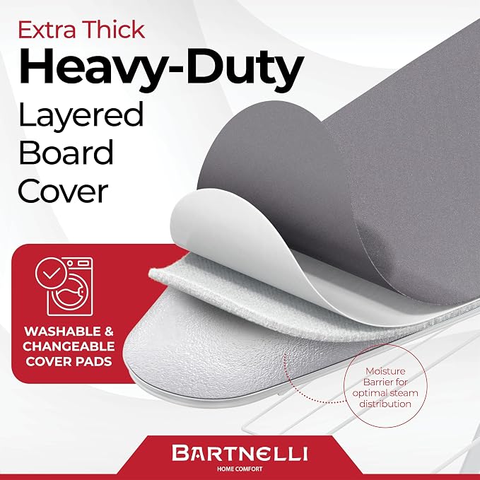 Bartnelli Extra Wide Pro Ironing Board 19x48 Ironing Surface - Image 3