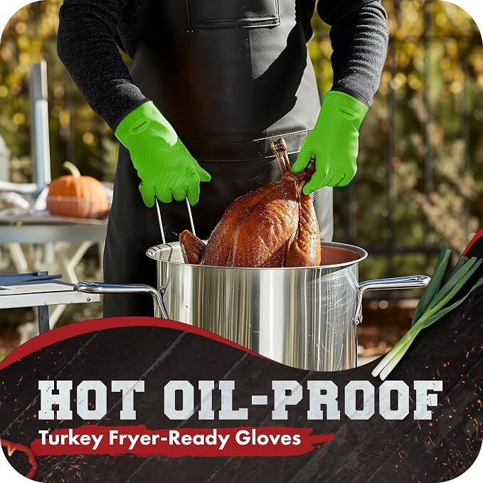 KITCHEN PERFECTION S Silicone Smoker Oven Gloves -Extreme Heat Resistant BBQ - Image 5