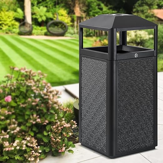 Square Waste Container with Dome Lid | Commercial Outdoor Garbage and Trash - Image 7