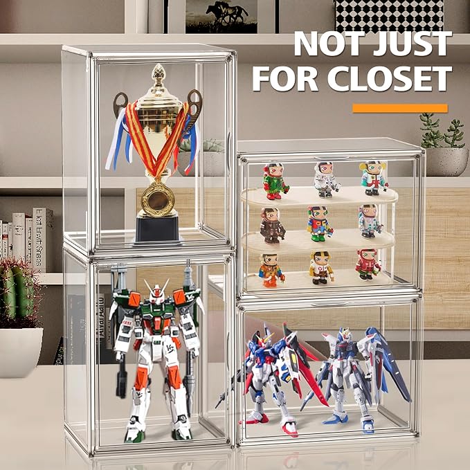10 Pcs Clear Purse Storage Boxes, Plastic Shoe Boxes Stackable Acrylic Display - Image 7