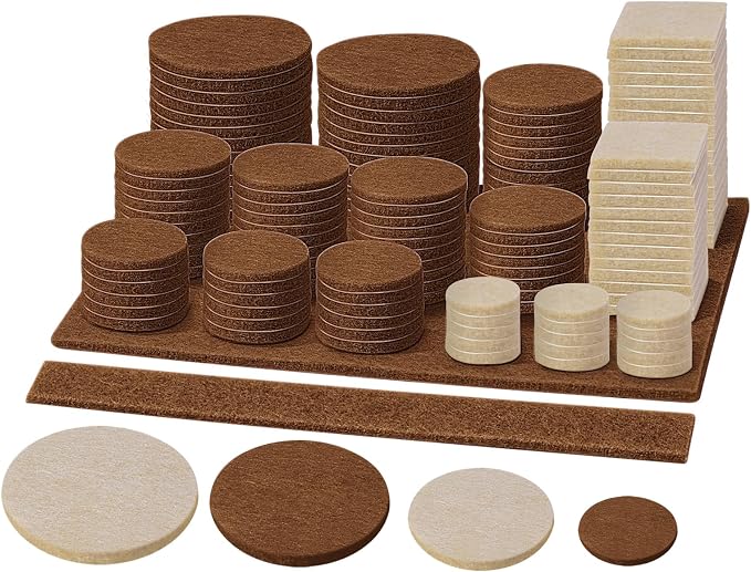 BALEINE 141PCS Felt Furniture Pads, Scratch-Reducing Floor Protectors by BALEINE
