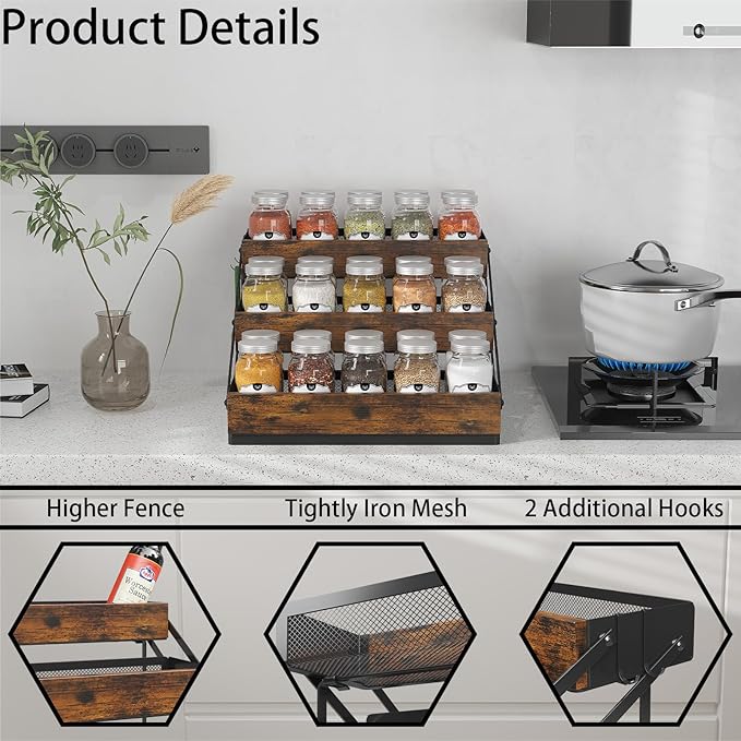 3 Tier Foldable Spice Rack Organizer - Image 3