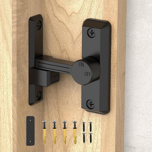 Barn Door Lock Latch, 90/180 Degree Flip Sliding Door Latch by Mixizigoz