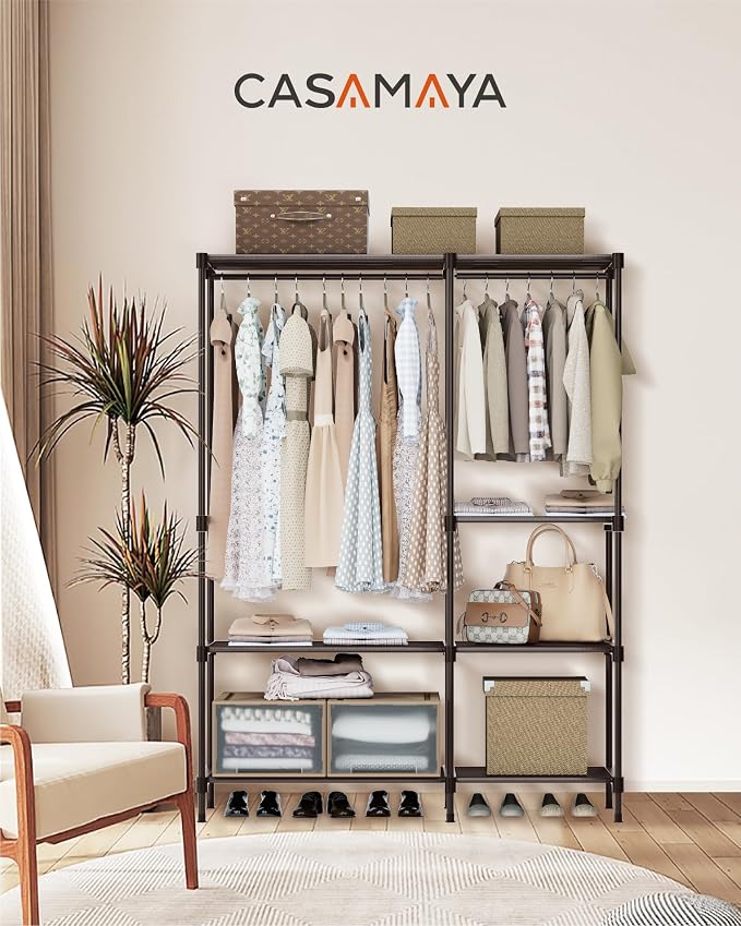 Clothes Rack, Portable Closet, 44.9 Inch Large Capacity Wardrobe Closet - Image 2