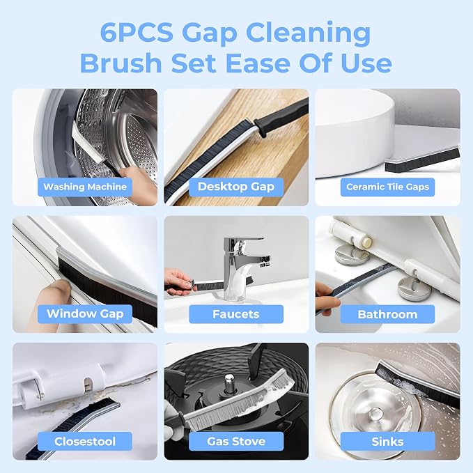 Crevice Cleaning Brush, Hard-Bristled Gap Scrub Brush, Toilet Gap Cleaning - Image 6