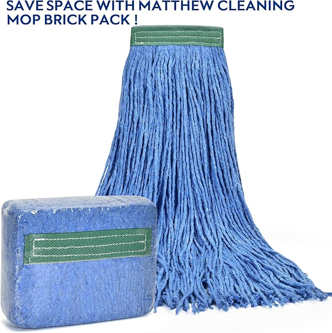 Matthew Cleaning 20oz 6Pack Cotton Floor Mop, Cotton Looped-Open String Heavy - Image 5