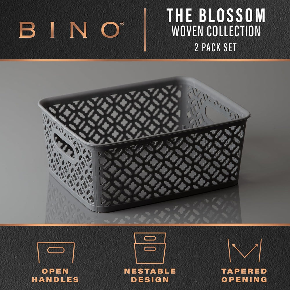 BINO l Plastic Storage Baskets, Medium - Grey | THE BLOSSOM COLLECTION l Mult...