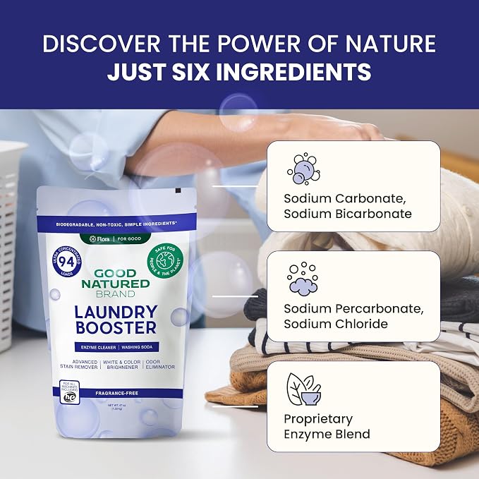 Good Natured Brand | Natural Enzyme Laundry Booster | Stain & Odor Remover | - Image 5