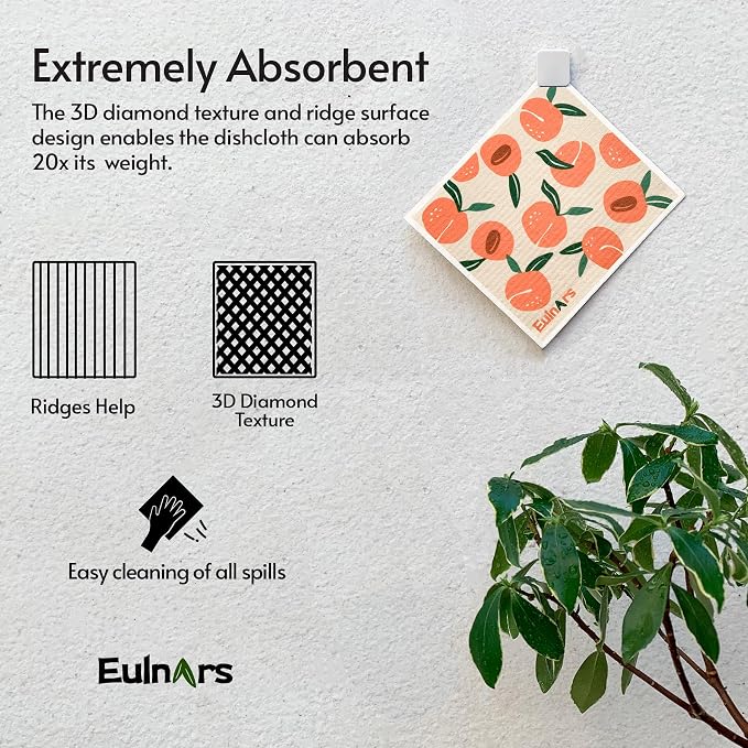 Swedish Dishcloths for Kitchen, 8 Pack Reusable Paper Towels - Image 4