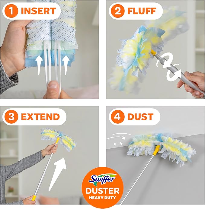 Swiffer Duster Kit with 6 ft Super Extendable Handle, Heavy Duty Starter Kit - Image 10