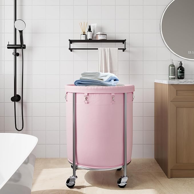 ELYKEN Laundry Basket with Wheels, 170L Rolling Laundry Hamper with Removable - Image 8