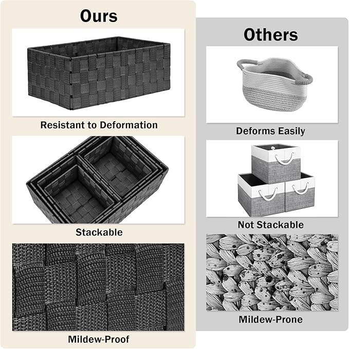 Woven Storage Baskets, Storage Bins, Cube Basket Container Baskets Storage - Image 5