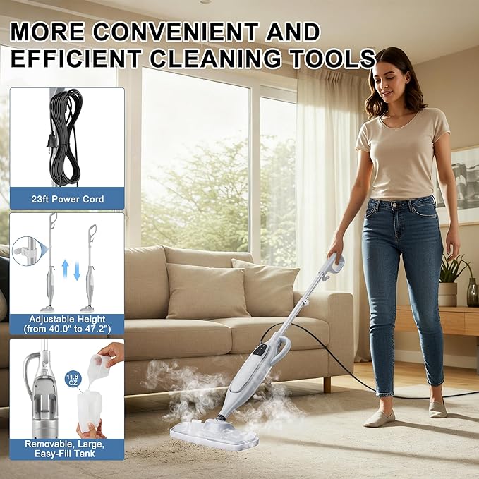 Steam Mop Cleaner, GONGNAR All-in-one Powerful Handheld Steam Cleaner - Image 5