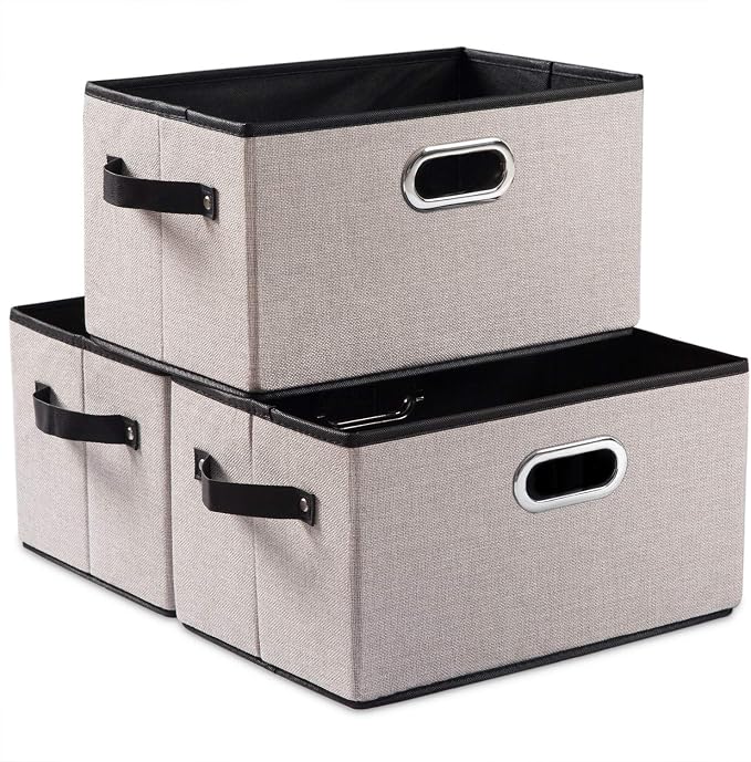 PRANDOM Fodable Storage Bins for Closet Decorative Fabric Storage Baskets Cubes by Prandom