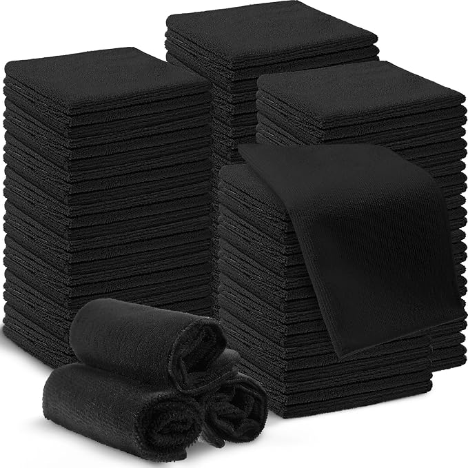 200 Pieces Microfiber Cleaning Cloths Bulk Absorbent Microfiber Towels Reusable by Macarrie