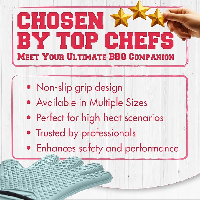 KITCHEN PERFECTION S Silicone Smoker Oven Gloves - Image 6