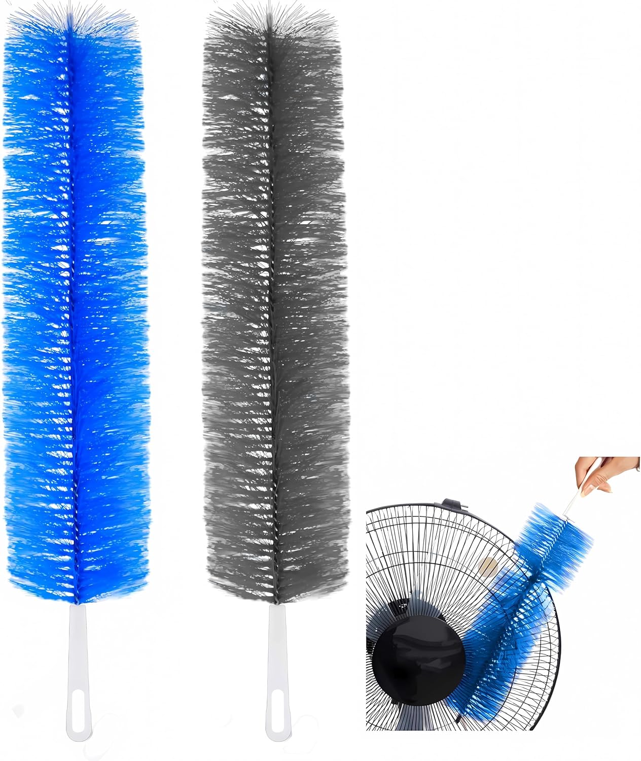 Fan Cleaner Brush，Fan Brush Cobweb Duster Microfiber Duster Ideal for Ceiling Duster, Household Duster Curtains，Fan Cleaner for Box Fan（2PCS）