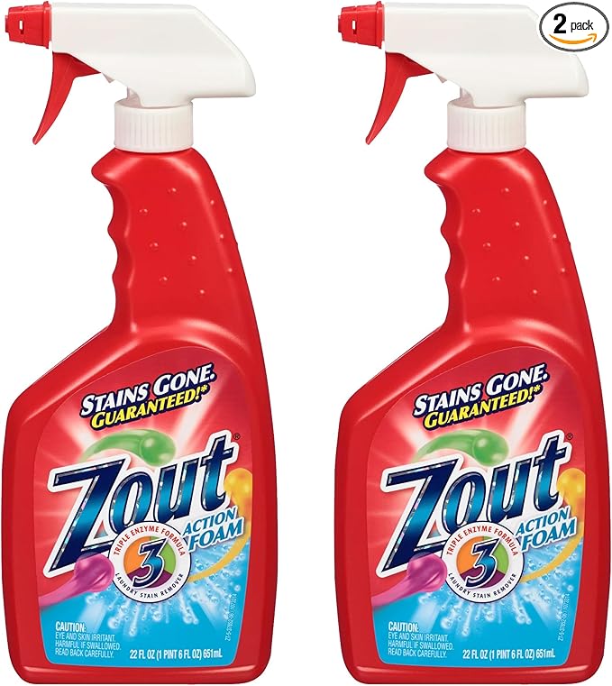 Zout Laundry Stain Remover Spray, Triple Enzyme Formula, 22 Ounce Bottles by ZOUT