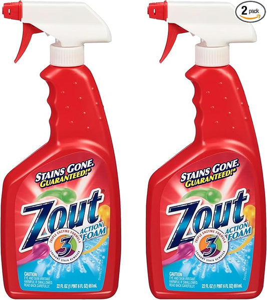 Zout Laundry Stain Remover Spray, Triple Enzyme Formula, 22 Ounce Bottles by ZOUT