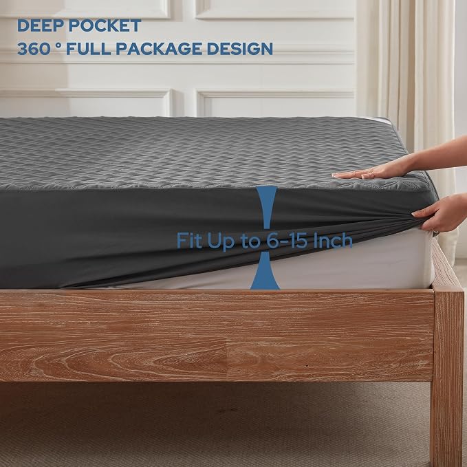 BEDLORE Waterproof Mattress Protector, Noiseless Twin XL Size Mattress Pad - Image 4