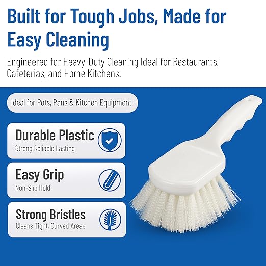 SPARTA 3662000 Flo-Pac Plastic Handle Utility Scrub Brush, Nylon Bristles - Image 3