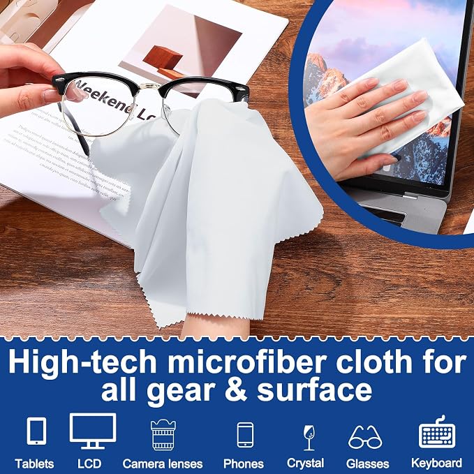 Frienda 12 Pack Large Microfiber Glass Cleaning Cloths 12 x 12 Inch Oversized - Image 4