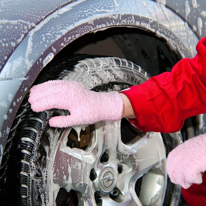 Bencailor 4 Pairs Microfiber Dusting Gloves Washable Reusable Cleaning Gloves - Image 4